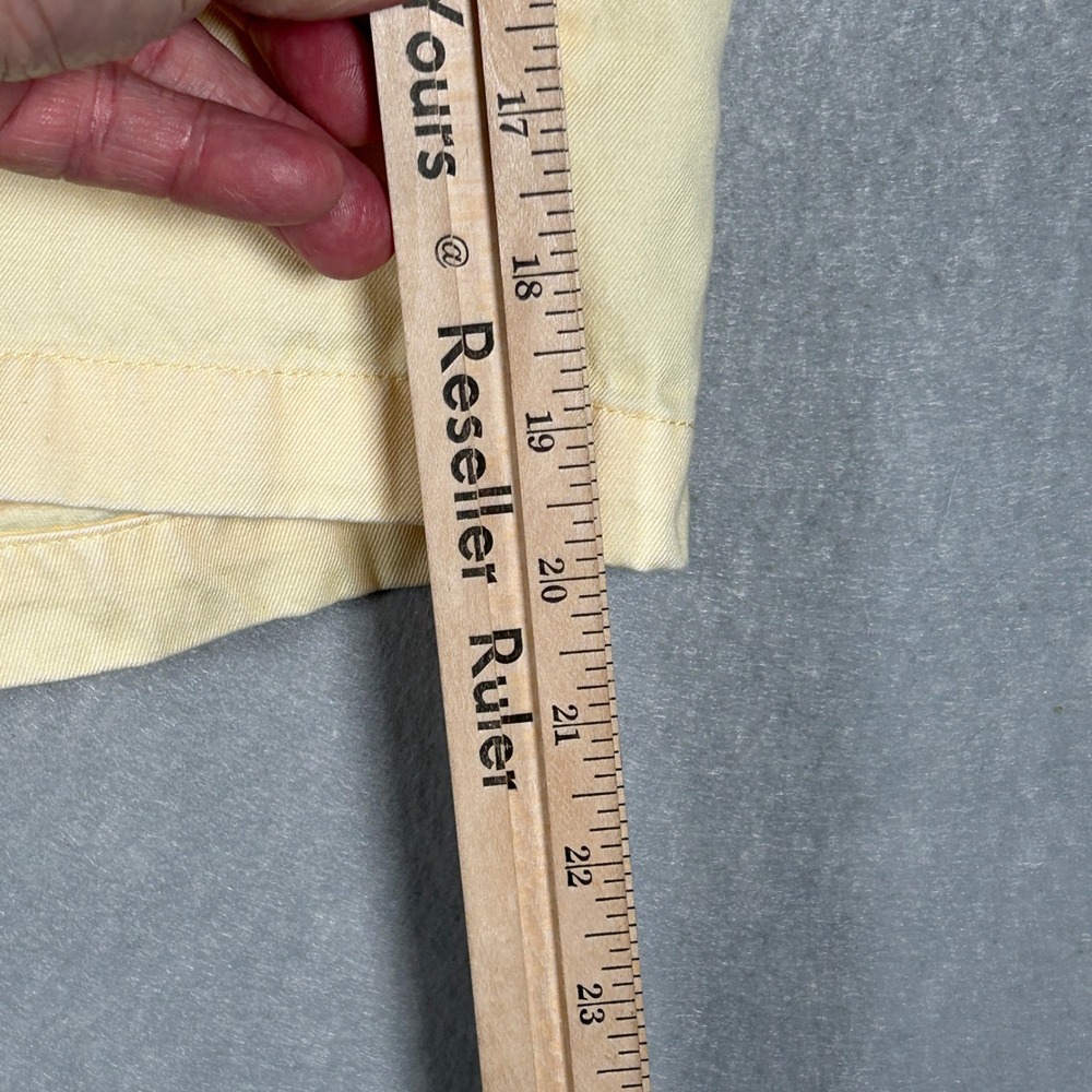 Orvis Chino Shorts Mens 40 Pale Yellow Solid 100% Pima Cotton Flat Front Classic - Picture 7 of 7